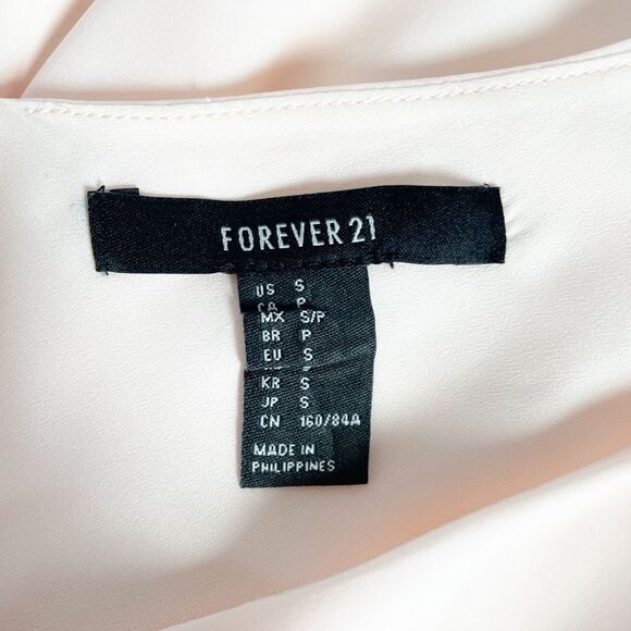 🟢Forever 21 Oversized Layered Blush Pink Top Size S - Picture 4 of 5